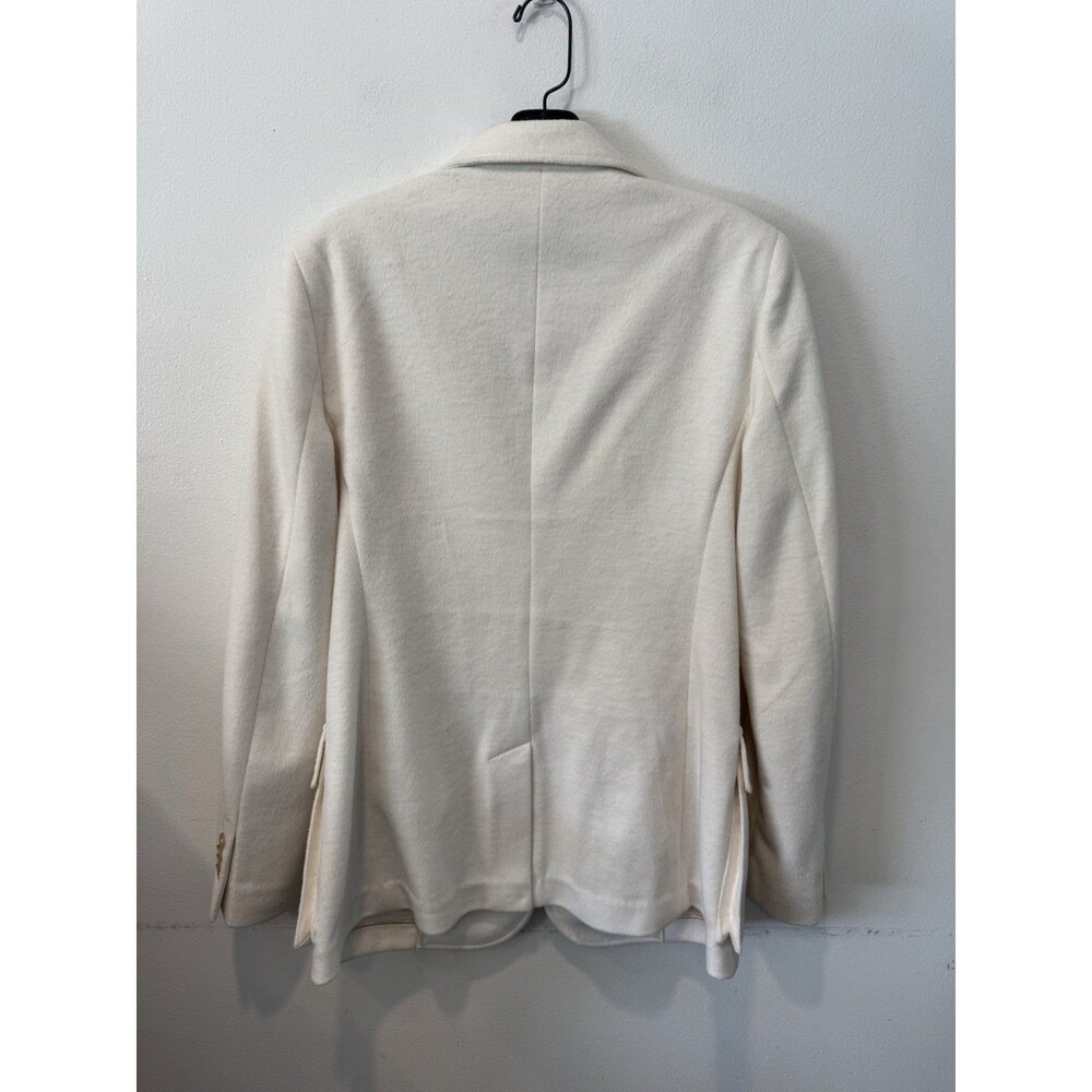 Polo Ralph Lauren Creme Crest Patch Wool Blend Blazer Women’s 10 Quiet Luxury - Picture 12 of 14